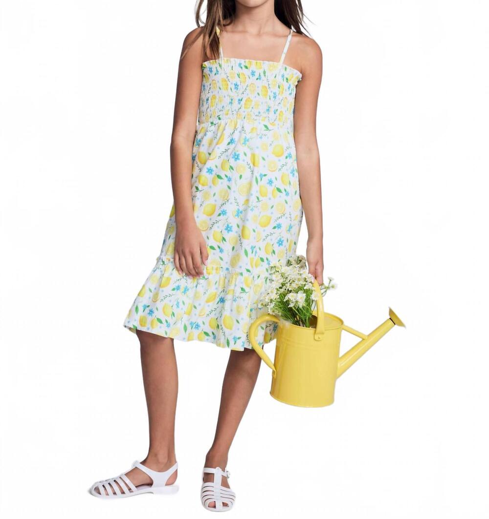 NEW APPAMAN girl's madison dress in lemon